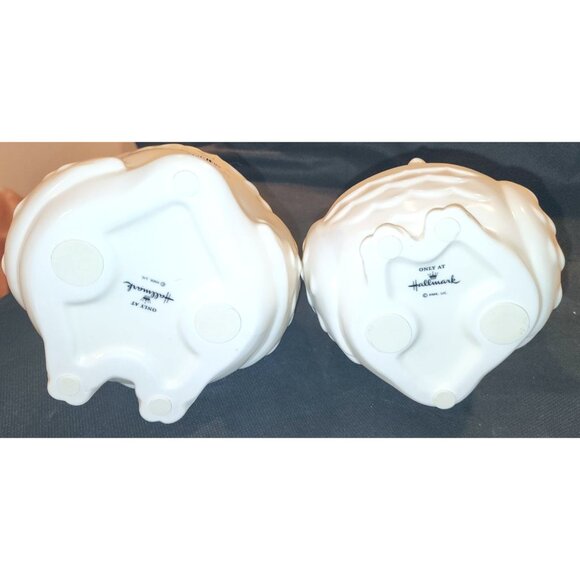 Hallmark Decorative Ceramic Owls Set Of 2 Off-White Figurines Home Decor Collect - Picture 5 of 6